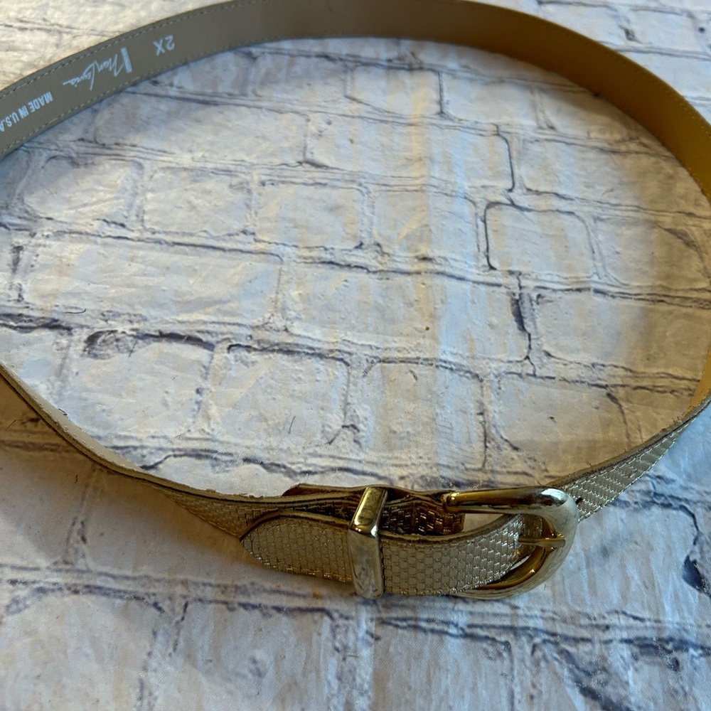 NAN LEWIS VINTAGE GOLD TONE BUCKLE AND TEXTURED WOMENS BELT - Picture 5 of 8